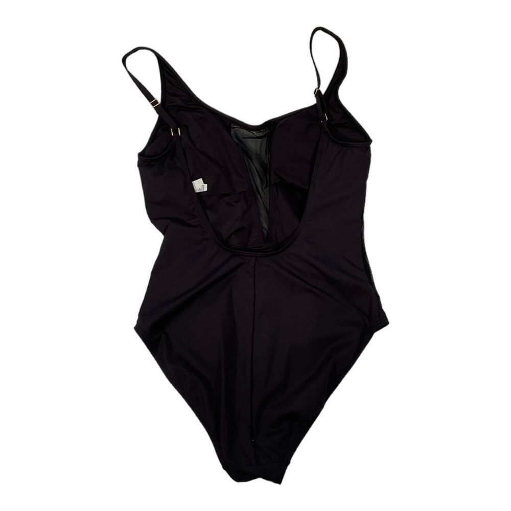 La Blanca Women’s Black one piece with sheer cut outs swimsuit Size 10 - Picture 4 of 15